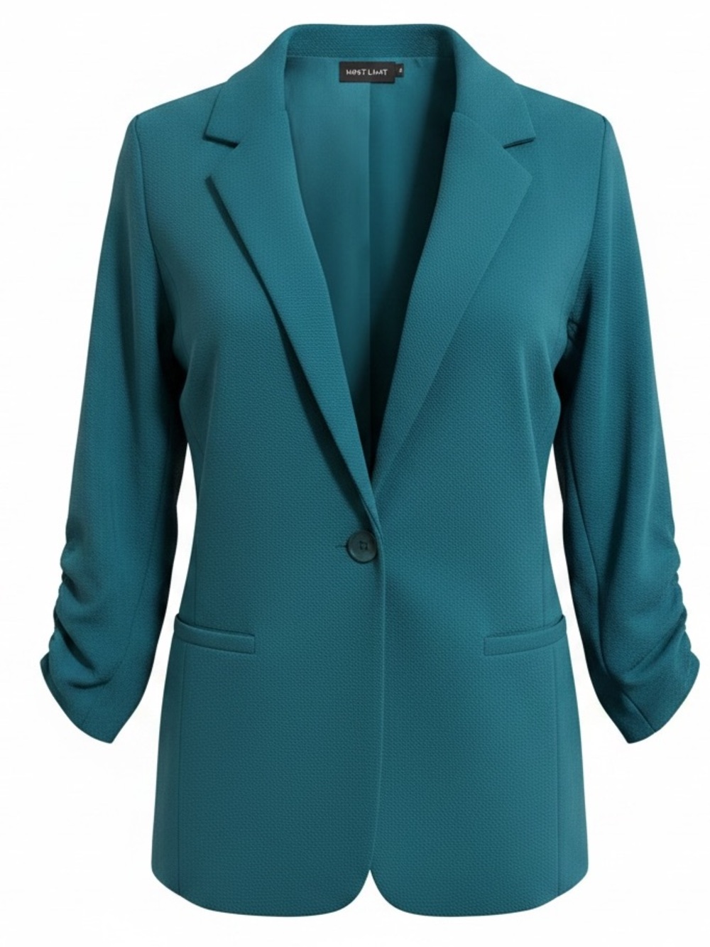 Teal Single-Button Blazer by Vero Moda
